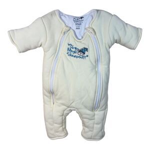 Baby Merlin Magic Sleepsuit Small 3-6 Months Cream Cotton Swaddle Transition EU